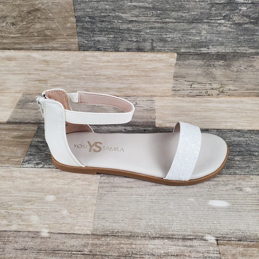 Yosi Samra Girls Miss Champbelle Glitter Sandals Youth Sz 4 4Y NEW NWOB